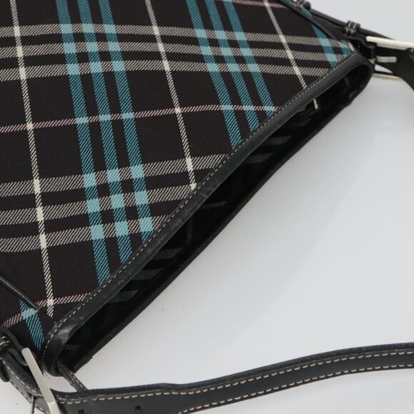 BURBERRY Nova Check Blue Label Shoulder Bag Canvas Blue Silver Auth BD488 - Picture 7 of 15